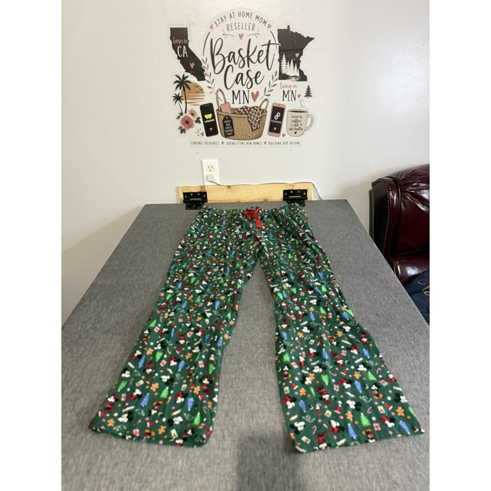 Old Navy X Disney Women's Pajama Pants EH6 Mickey & Minnie Holiday Large